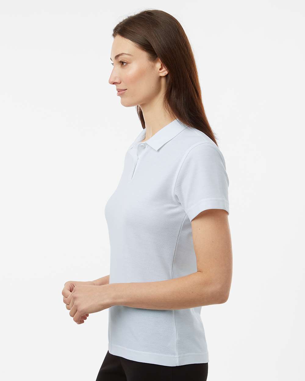 AllPro 62800L, 12549 Women's Pique Polo, White
