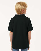 AllPro 62800Y, 12550 Youth Pique Polo, Black