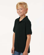 AllPro 62800Y, 12550 Youth Pique Polo, Black
