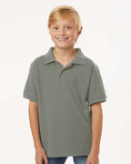AllPro 62800Y, 12550 Youth Pique Polo, Greystone