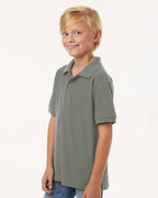 AllPro 62800Y, 12550 Youth Pique Polo, Greystone