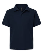 AllPro 62800Y, 12550 Youth Pique Polo, Navy