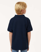 AllPro 62800Y, 12550 Youth Pique Polo, Navy
