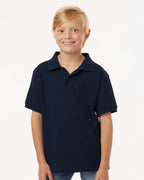 AllPro 62800Y, 12550 Youth Pique Polo, Navy