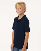 AllPro 62800Y, 12550 Youth Pique Polo, Navy