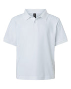 AllPro 62800Y, 12550 Youth Pique Polo, White
