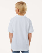 AllPro 62800Y, 12550 Youth Pique Polo, White