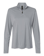 AllPro 41870L, 12556 Women's Pro-lock Performance Quarter-zip Pullover, Heather Steel