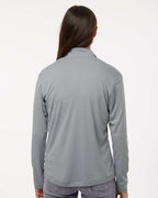 AllPro 41870L, 12556 Women's Pro-lock Performance Quarter-zip Pullover, Heather Steel