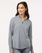 AllPro 41870L, 12556 Women's Pro-lock Performance Quarter-zip Pullover, Heather Steel