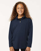 AllPro 41870Y, 12557 Youth Pro-lock Performance Quarter-zip Pullover, Navy