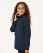 AllPro 41870Y, 12557 Youth Pro-lock Performance Quarter-zip Pullover, Navy