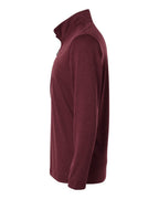 AllPro 4HM700, 12559 Men's Pro-lock Performance Mélange Quarter-zip Pullover, Maroon Melange