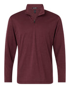 AllPro 4HM700, 12559 Men's Pro-lock Performance Mélange Quarter-zip Pullover, Maroon Melange