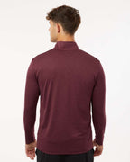 AllPro 4HM700, 12559 Men's Pro-lock Performance Mélange Quarter-zip Pullover, Maroon Melange