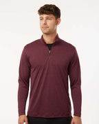 AllPro 4HM700, 12559 Men's Pro-lock Performance Mélange Quarter-zip Pullover, Maroon Melange