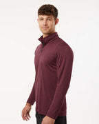 AllPro 4HM700, 12559 Men's Pro-lock Performance Mélange Quarter-zip Pullover, Maroon Melange