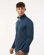 AllPro 4HM700, 12559 Men's Pro-lock Performance Mélange Quarter-zip Pullover, Navy Melange
