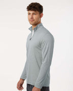 AllPro 4HM700, 12559 Men's Pro-lock Performance Mélange Quarter-zip Pullover, Silver Melange