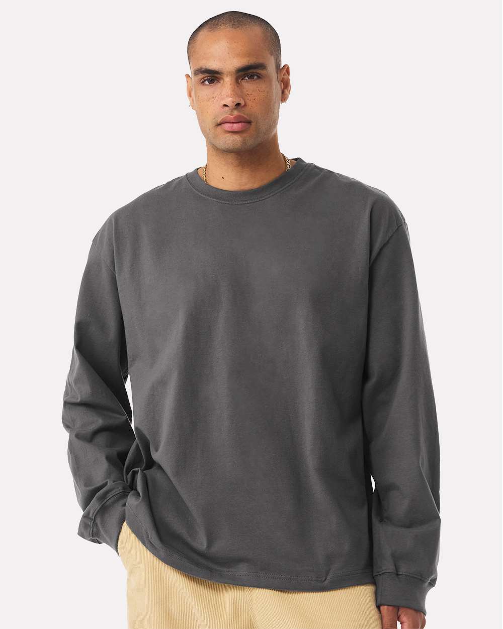 BELLA + CANVAS 4651, T-Shirts - Long Sleeve, Asphalt