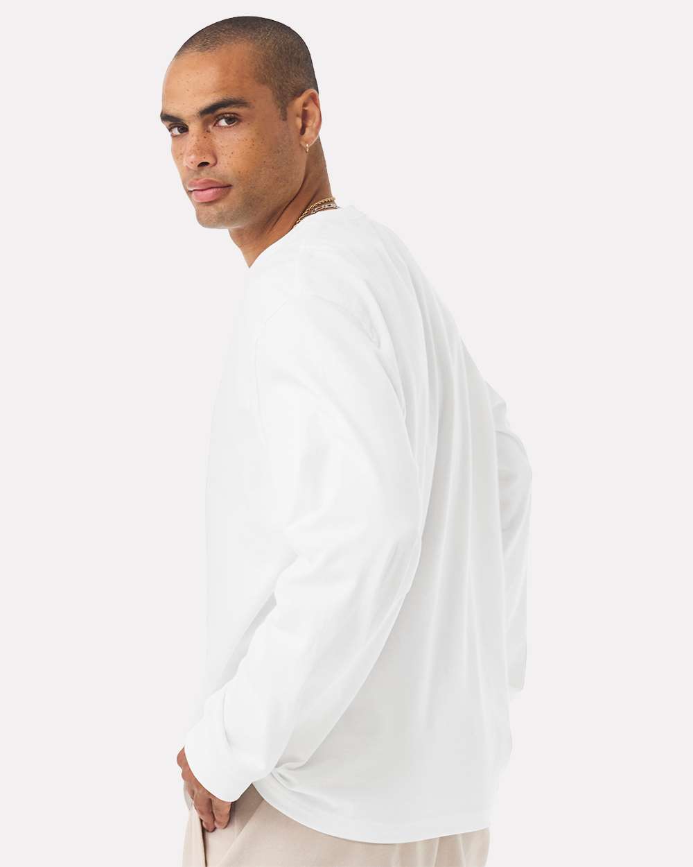 BELLA + CANVAS 4651, T-Shirts - Long Sleeve, White