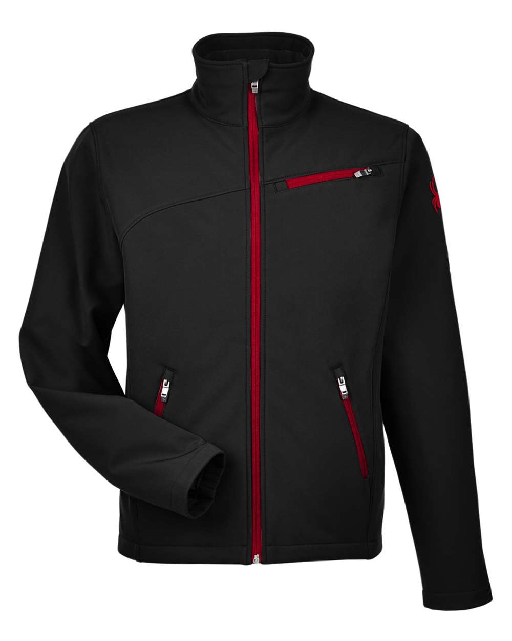 Spyder 187334, Men's Transport Soft Shell Jacket, Black/ Red