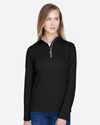 Devon & Jones DG479W, Knits & Layering, Black/ Grey Heather/ Graphite