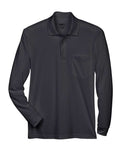 CORE365 88192P, Men's Pinnacle Performance Long Sleeve Pique Polo With Pocket, Black