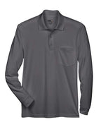 CORE365 88192P, Men's Pinnacle Performance Long Sleeve Pique Polo With Pocket, Carbon