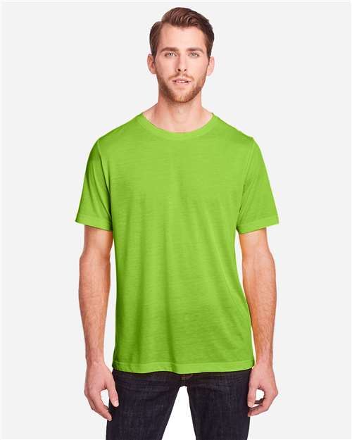 CORE365 CE111, Unisex Fusion Chromasoft Performance T-shirt, Acid Green