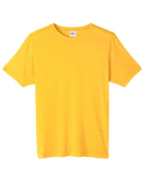 CORE365 CE111, Unisex Fusion Chromasoft Performance T-shirt, Campus Gold