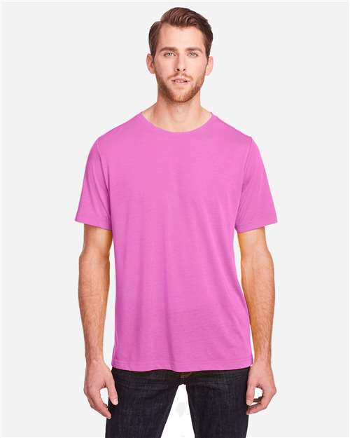 CORE365 CE111, Unisex Fusion Chromasoft Performance T-shirt, Charity Pink