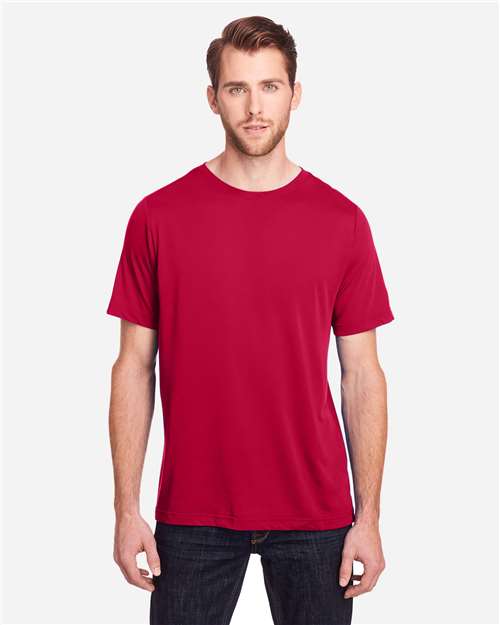 CORE365 CE111, Unisex Fusion Chromasoft Performance T-shirt, Classic Red