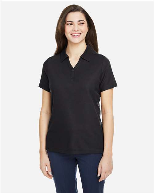 CORE365 CE112W, Women's Fusion Chromasoft Pique Polo, Black