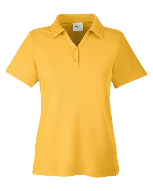 CORE365 CE112W, Women's Fusion Chromasoft Pique Polo, Campus Gold
