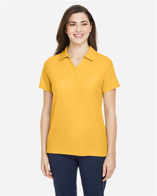 CORE365 CE112W, Women's Fusion Chromasoft Pique Polo, Campus Gold