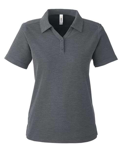CORE365 CE112W, Women's Fusion Chromasoft Pique Polo, Carbon Heather