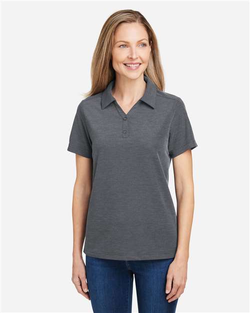 CORE365 CE112W, Women's Fusion Chromasoft Pique Polo, Carbon Heather