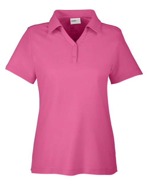 CORE365 CE112W, Women's Fusion Chromasoft Pique Polo, Charity Pink