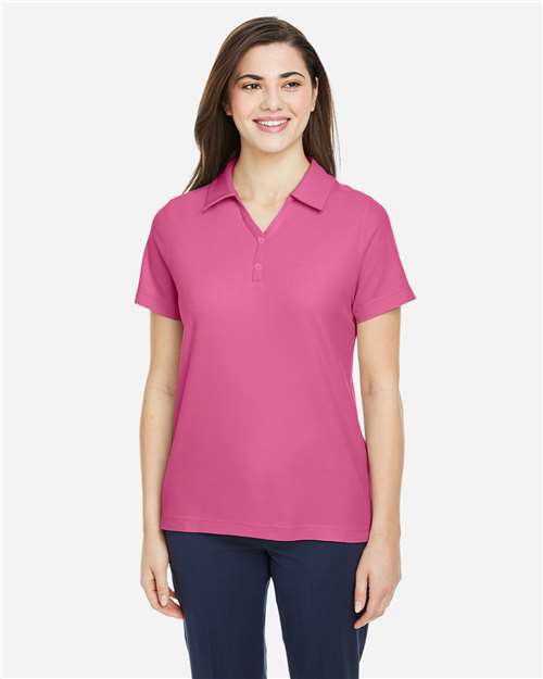 CORE365 CE112W, Women's Fusion Chromasoft Pique Polo, Charity Pink