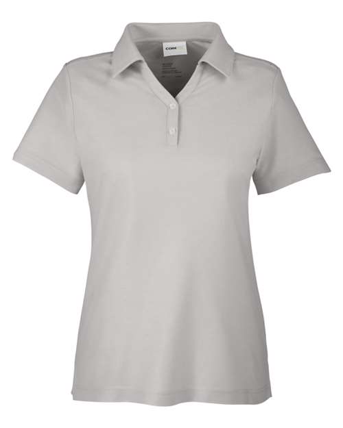 CORE365 CE112W, Women's Fusion Chromasoft Pique Polo, Platinum
