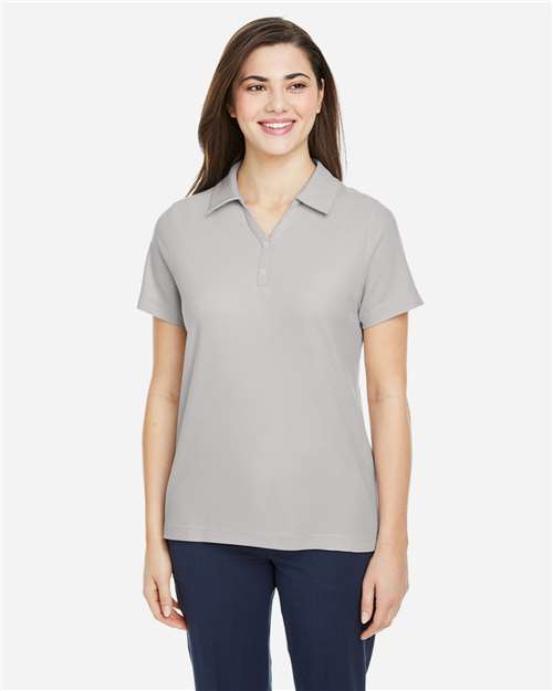 CORE365 CE112W, Women's Fusion Chromasoft Pique Polo, Platinum