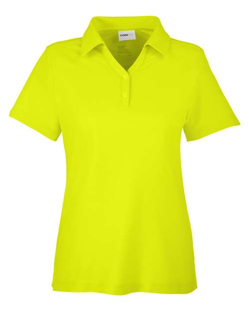 CORE365 CE112W, Women's Fusion Chromasoft Pique Polo, Safety Yellow
