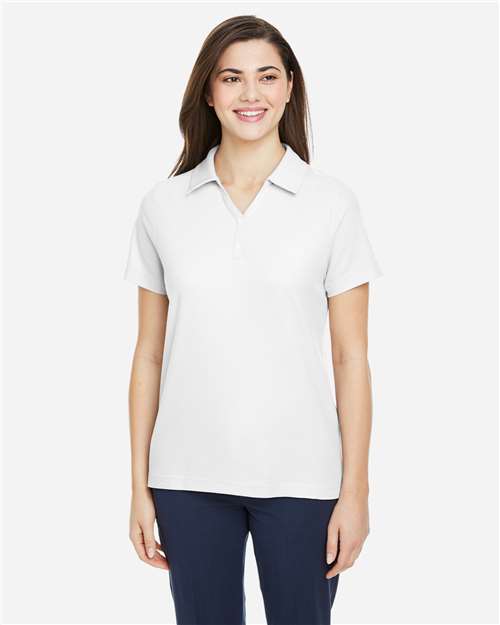 CORE365 CE112W, Women's Fusion Chromasoft Pique Polo, White