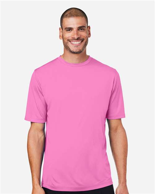 CORE365 CE10, Men's Fusion Chromasoft Performance T-shirt, Charity Pink