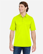 CORE365 CE104, Men's Market Snag Protect Mesh Polo, Safety Yellow