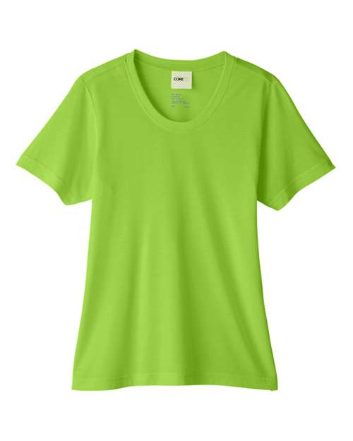 CORE365 CE111W, Women's Fusion Chromasoft Performance T-shirt, Acid Green