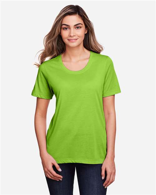 CORE365 CE111W, Women's Fusion Chromasoft Performance T-shirt, Acid Green