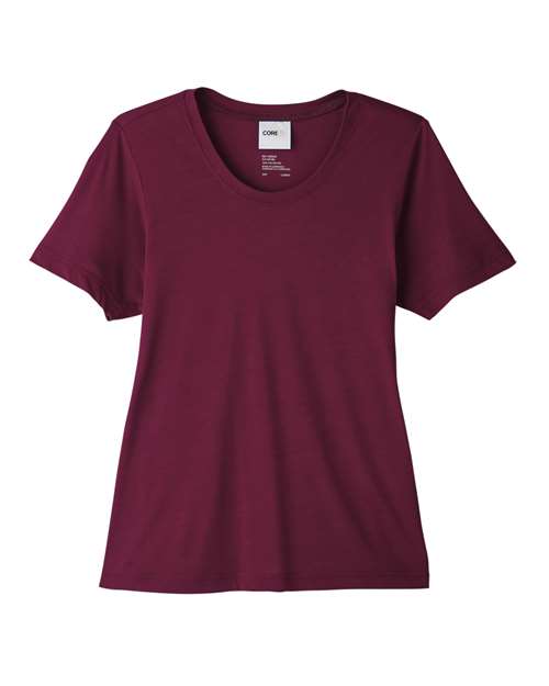 CORE365 CE111W, Women's Fusion Chromasoft Performance T-shirt, Burgundy
