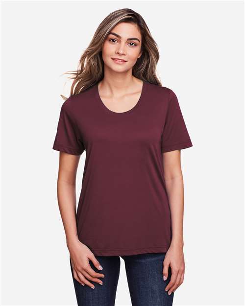 CORE365 CE111W, Women's Fusion Chromasoft Performance T-shirt, Burgundy
